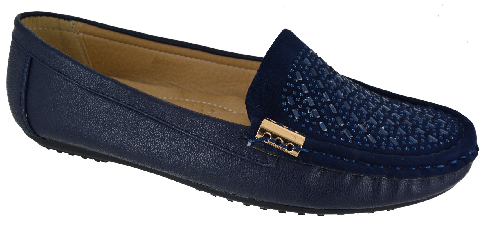 WOMENS LADIES LOAFERS FLAT CASUAL WORK PUMPS DIAMANTE COMFORT SHOES